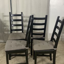 Black IKEA Dining Chairs With Seat Cushion