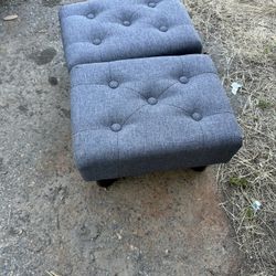 brand new Small Rectangle Foot Stool, PU Linen Fabric Footrest Small Ottoman Stool $10 for one