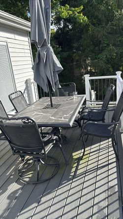 Patio table set with umbrella Patio table set with umbrella