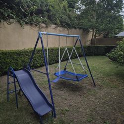 Outdoor Swing Set + Slide
