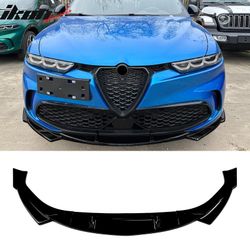 Fits 2023-2026 Alfa Romeo Tonale Gloss Black 3PCS Front Bumper Lip ABS - IKON Style