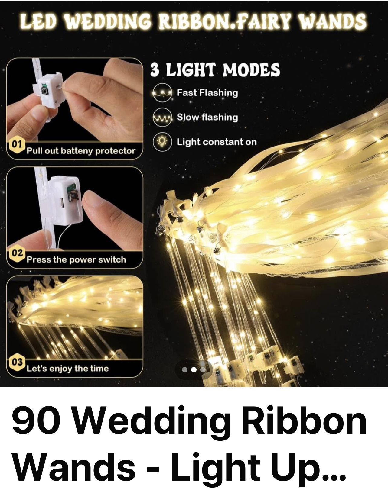 90 Wedding Ribbon Wands 