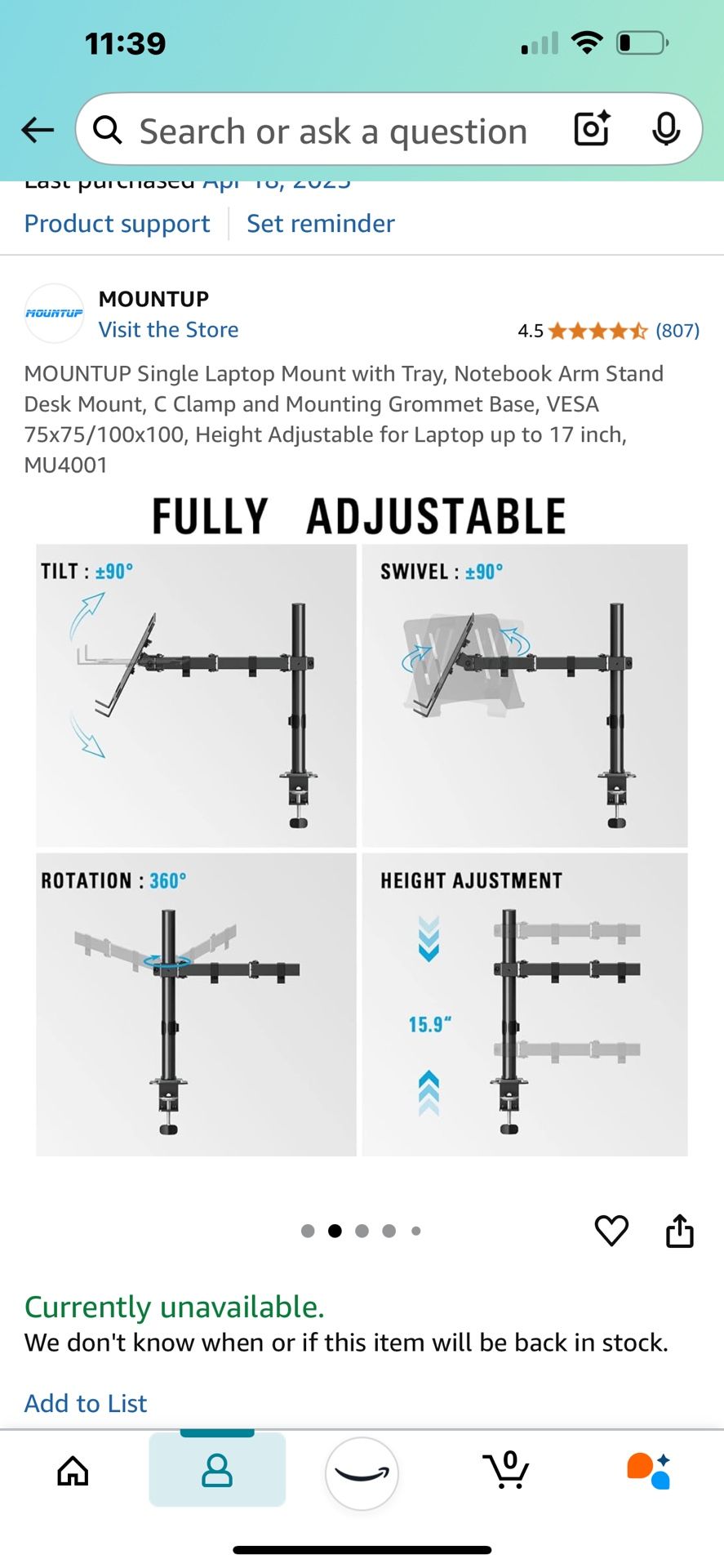 Laptop Adjustable Table
