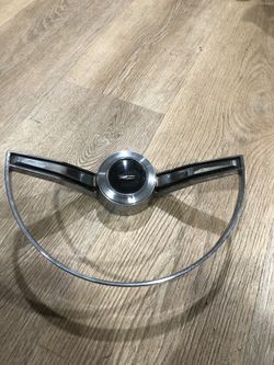 Vintage 1965 Ford Fairlane Steering Wheel Horn Ring & Cap - OEM Original 