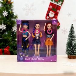 3 Pcs Set K-Pop Demon Hunter Doll With Music and Light Best Christmas Gift