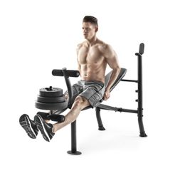 Weider weight bench with 100 lbs of plates