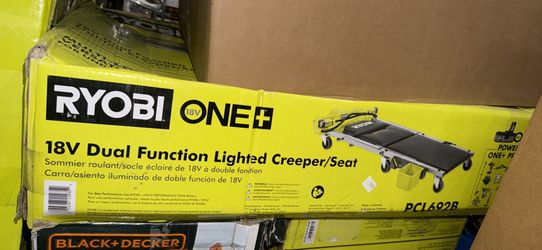 Ryobi 18 volt cordless dual function lighted creeper/ seat