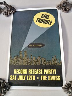 Iconic garage rock band GIRL TROUBLE  Silkscreen