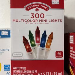 300 Count Multicolor White Wire Christmas Lights