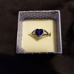 Sapphire And Sterling Silver Ring
