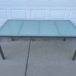 Large Heavy Duty Table with Thick Glass Top
