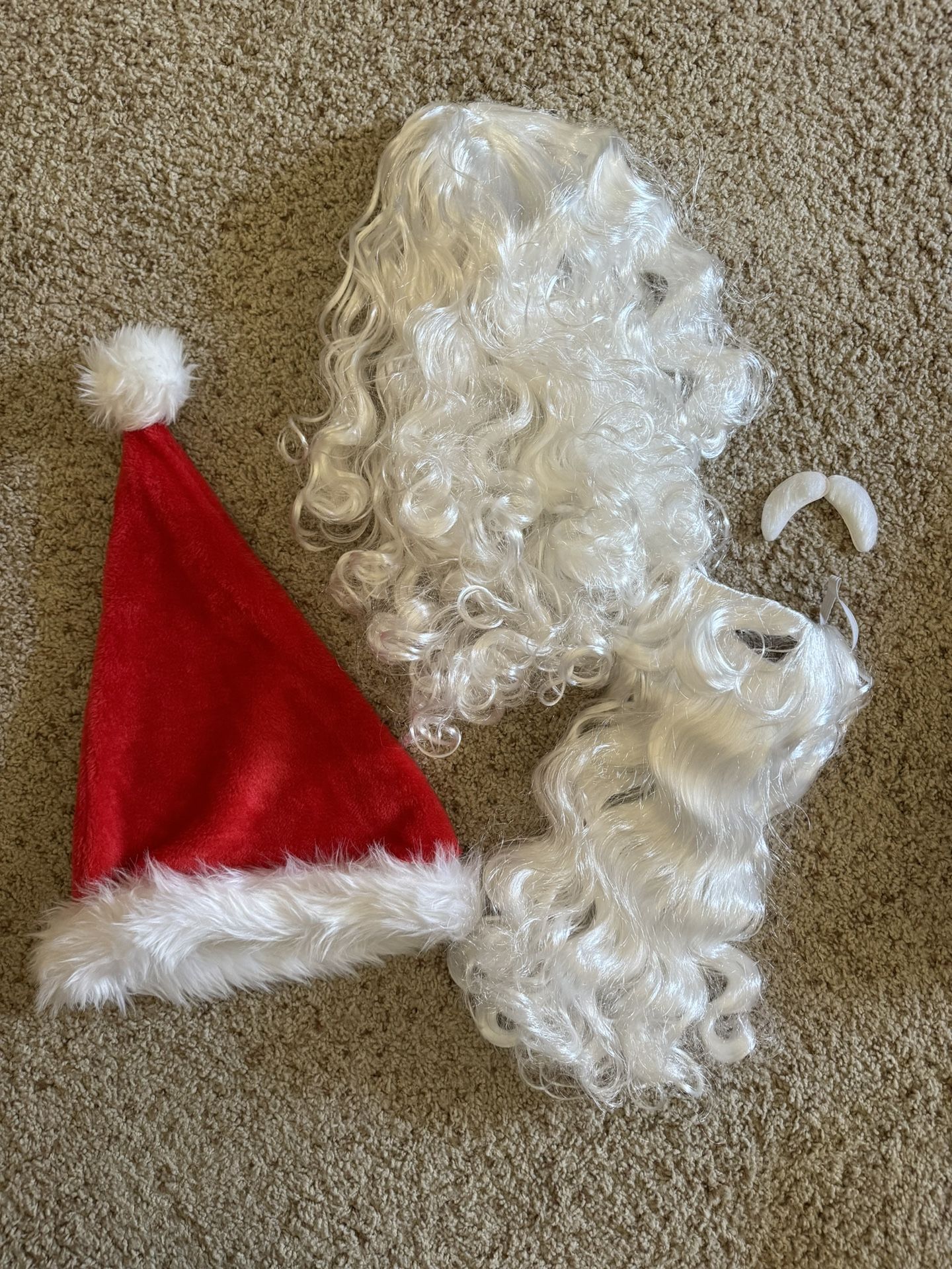 Santa Costume - Beard / Hair / Hat / Sticker Eyebrows