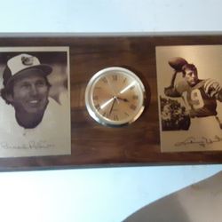 Brooks Robinson & Johnny Unitas Vintage Clock