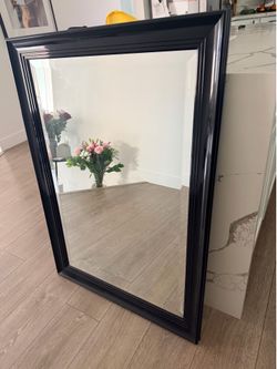 Large Black Framed Wall Mirror 27x40