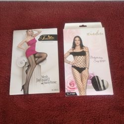 Set of 2 bodystocking/ mesh pantyhose 