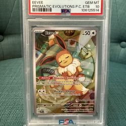 Pokemon Prismatic Evolutions PSA 10 ETB Pokemon Center Eevee Promo 