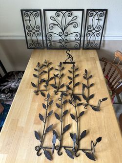 Large Wrought Iron Wall Decor Set – 12 Pieces – Made in India