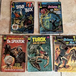  5x Antique 1970s comic books Gold Key