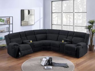 New corduroy power recliner sectional couch / free delivery