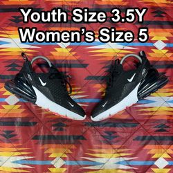 Nike Air Max 270 Black White 943345-001 Youth 3.5Y Women’s 5 Shoes