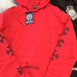 Red Chrome Hearts/Drake Hoodie. Xs, S,m,l