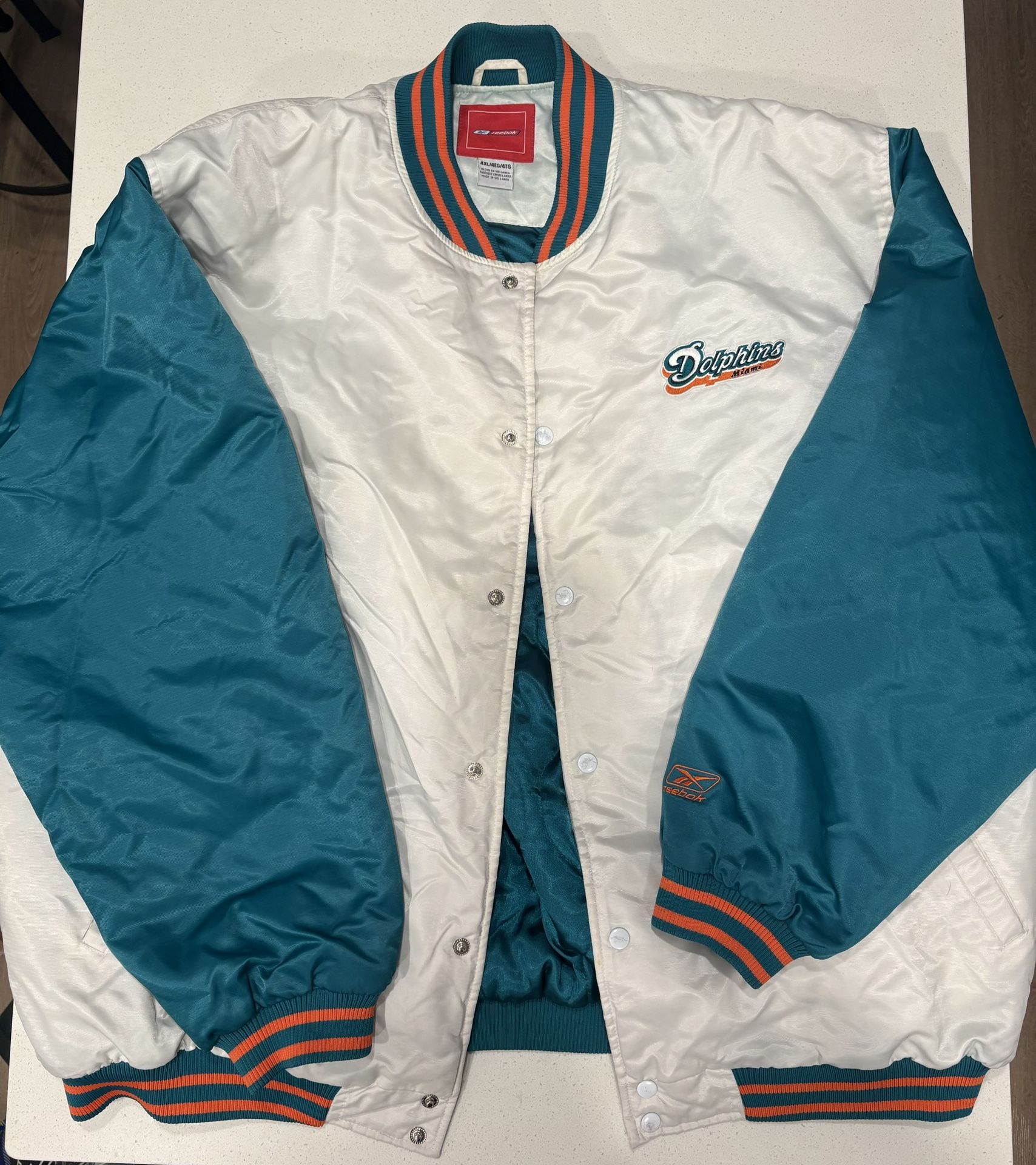 90s Vintage Miami Dolphins Reebok Jacket - Size 4XL