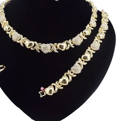 Diamond Heart & X Full Jewlery Set Gift Every Occasion 