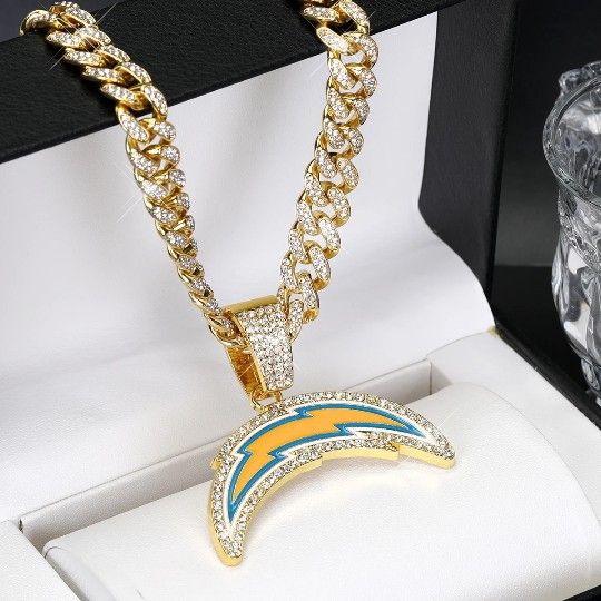 Chargers Cuban Chain & Pendant