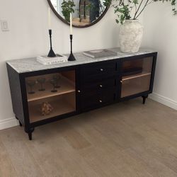 Fern 72" Carrara Marble & Wood Buffet by Anthropologie 