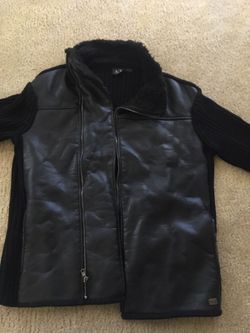 Armani exchange leather/wool jacket