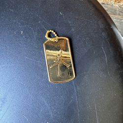 Jordan Gold Dog Tag Keychain 