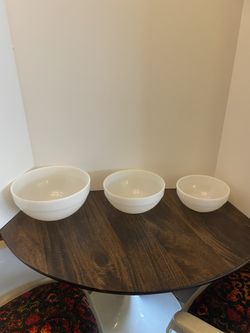 Set Of 3 Fire King Mixing Bowls