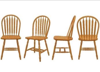 AndMakers Oak Selections Solid Wood Windsor Arrowback Dining Chairs (Set of 4)