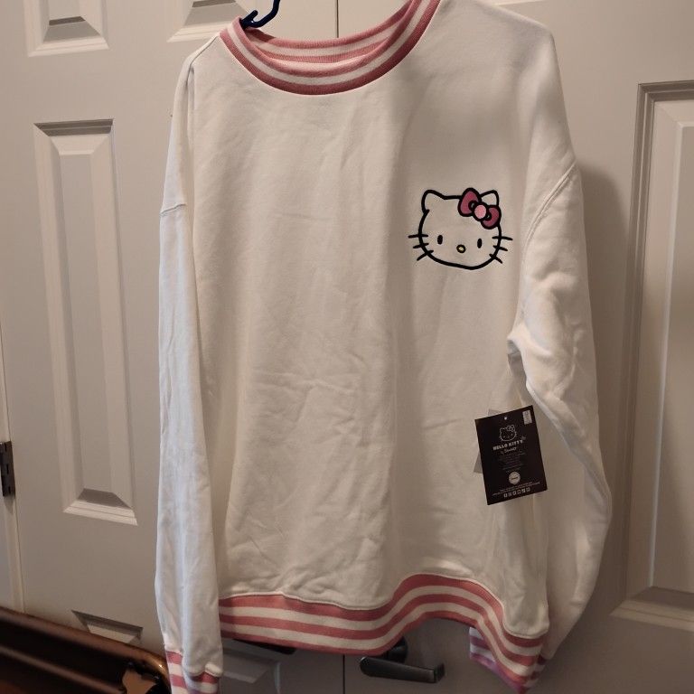 New Women's Hello Kitty Pullover Sweatshirt Size XL