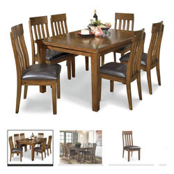 Dining table with six chairs