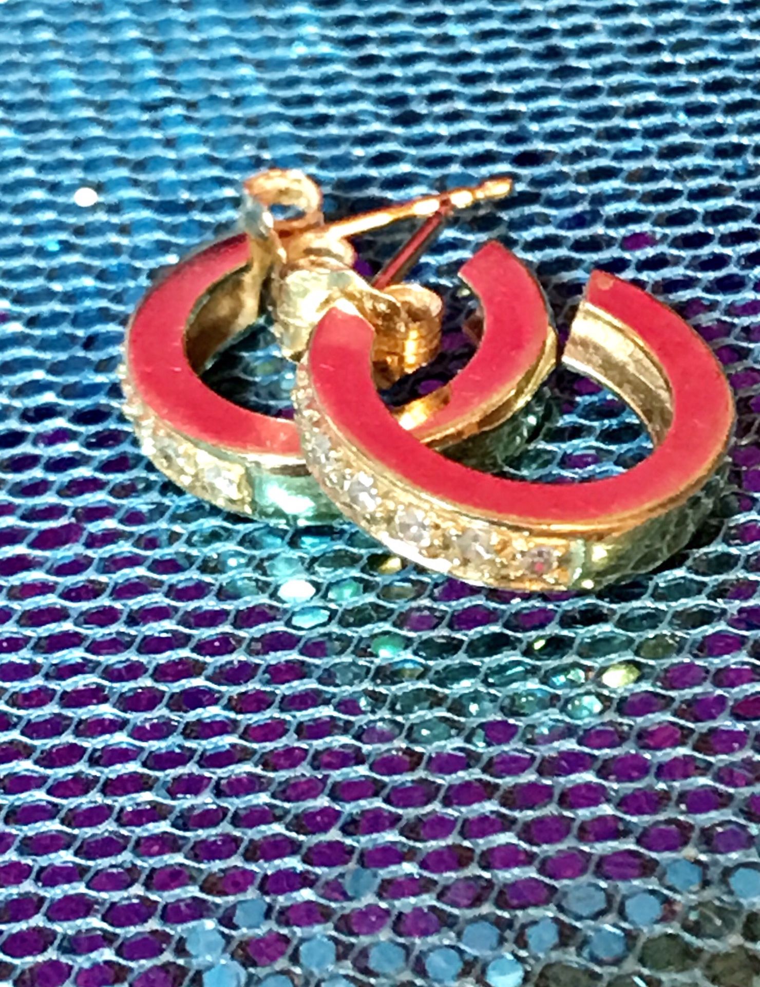 14k Gold & Diamond Hoop Earrings