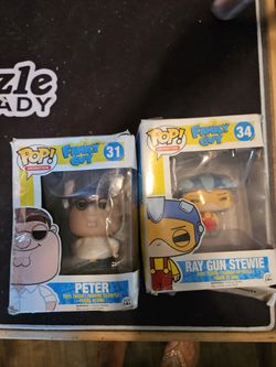 Family Guy Peter And Ray Gun Stewie Funko Pops