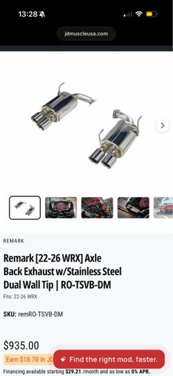 2022+ Subaru WRX remark axleback
