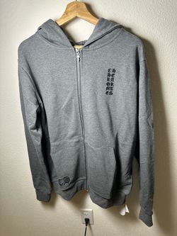 Chrome Hearts Gray Zip-Up Hoodie – Gothic Logo Streetwear size M/L