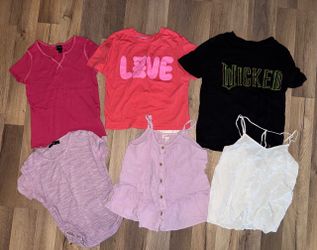Girls Size 10/12 Short Sleeve Shirts & Tank Tops Bundle – Wicked, Art Class, Cat & Jack – 6 Pieces