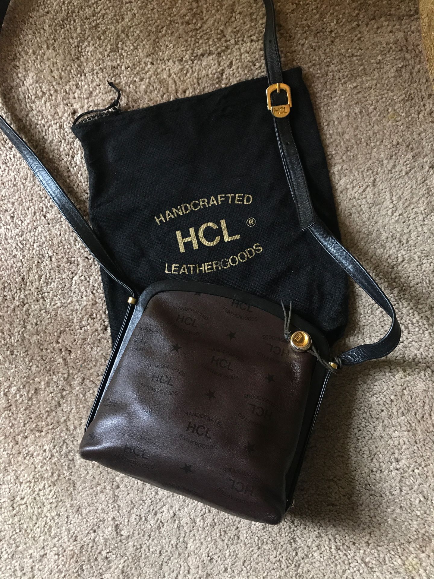 Vintage HCL Handcrafted Leather goods Handbag