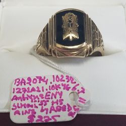 10k Yellow Gold Antique ENY High School Ring by Reed