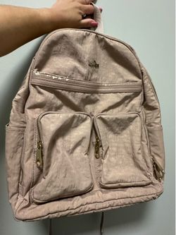 Used Rose Gold Kipling Backpack $20