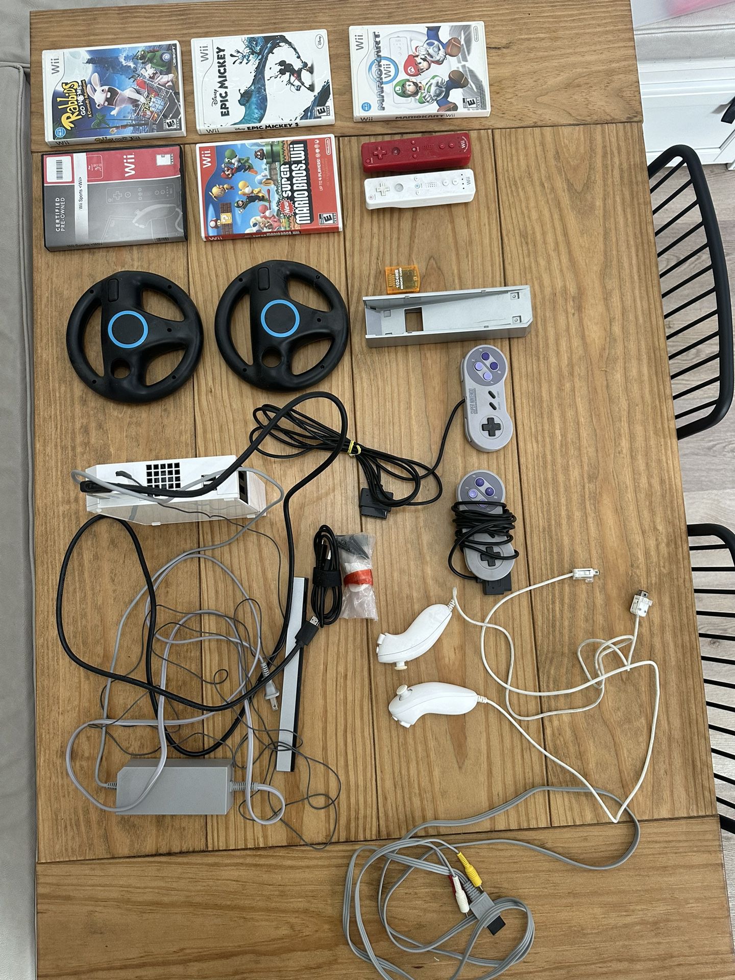 Nintendo Wii Console With Games and Accessories HDMI cable & converter Included