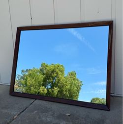 Large Wood Framed Mirror