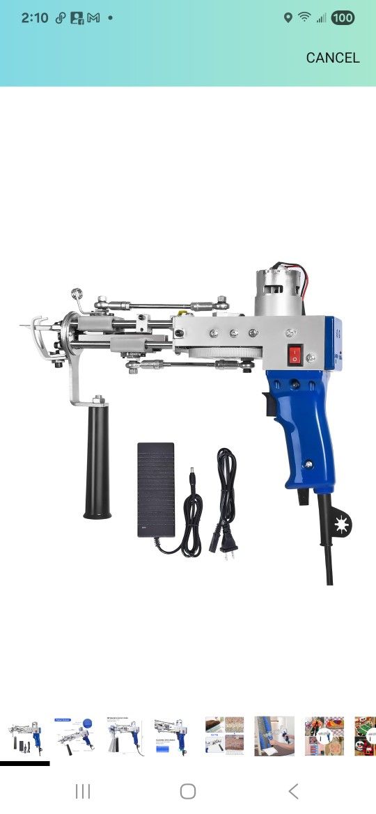 Tufting Gun Cut Pile and Loop Pile 2 in 1 Electric Rug Gun Machine Starter Kit for Tufting Lover
