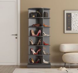 360° Rotating Shoe Cabinet | 6 Layers | Space-Saving Organizer for 24 Pairs,