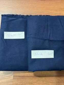 Navy Blue Fabric Pieces — 2 Cut Pieces
