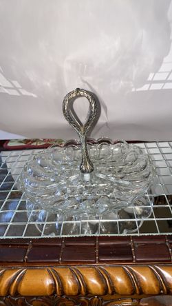 Vintage Crystal Candy Serving Dish
