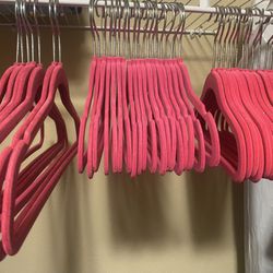Bundle Of Hot Pink Velvet Hangers 
